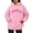 Pink, variant on XIAONU Womens Hoodies Retro Letter Print Drawstring Hooded Sweatshirt With Kangaroo Pocket Drawstring Long Sleeve Fleece Lined Pullover Hoodie