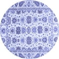 thumbnail image 1 of Ahgly Company Indoor Round Oriental Blue Traditional Area Rugs, 5' Round, 1 of 4