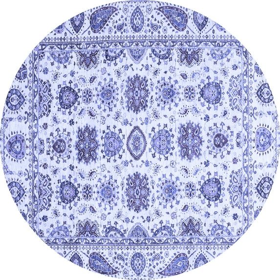 Ahgly Company Indoor Round Oriental Blue Traditional Area Rugs, 5' Round