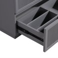 thumbnail image 4 of Miniyam 30" Floating Bathroom Vanity Base with Soft-Closing Drawers, Stylish Stripe Finish, Gray, 4 of 6