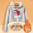 thumbnail image 2 of Haut à Capuche Chaud Imprimé de Noël pour Femmes Automne/hiver avec Fermeture Éclair Quart, T-Shirts Légers pour Femmes, Hauts Junior Mignons, Haut Rond, Mode Grande Taille pour Femmes, Noir TTTG, 2 of 4