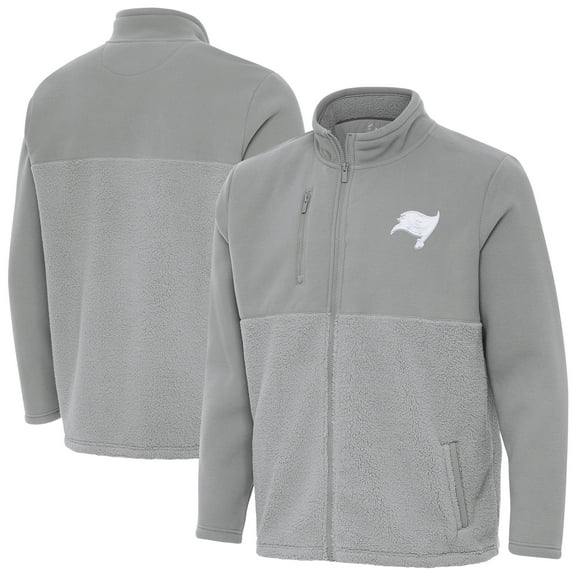 Men's Antigua Gray Tampa Bay Buccaneers Daily Fused Full-Zip Jacket