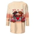 thumbnail image 4 of Xuyuer Valentine T Shirts Love Heart Printed Graphic Tee Tops Women's Casual 3/4 Sleeve T-Shirts Round Neck Cute Tunic Tops Basic Tees Blouses Business Work Tee Top Spring Shirts, 4 of 6