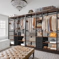 thumbnail image 3 of Zocalo Perchero Metálico 200x183cm con 3 Cajones de Tela y 9 Estantes, Rack Organizador de Ropa, Armario Abierto para Dormitorio, Closet de Almacenamiento Extra Grande, Color Negro, 3 of 7