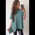 thumbnail image 4 of Suéter Holgado de Corta con Hombros Caídos para Mujer, Color Azul, Talla XL, 4 of 9