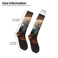 thumbnail image 2 of Goofa Cute Maple Leaf Koala Pattern Adult Stockings, Color-Block Knee High Socks, Comfortable and Breathable, Soft and Stretchable, Sports, and Decoration, 2 of 6