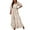 Beige, variant on Sngxgn Women's Ruched Bodycon Dress Long Sleeve Front Drape Crew Neck Midi Dress(White,XL)