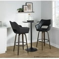 thumbnail image 3 of Mustang 30" Fixed-Height Barstool Set of 2, Bar Stools Swivel, Bar Chairs, Swivel Bar Stools Set of 2 with Back, Bar Stools for Kitchen Island (Black Faux Leather), 3 of 6
