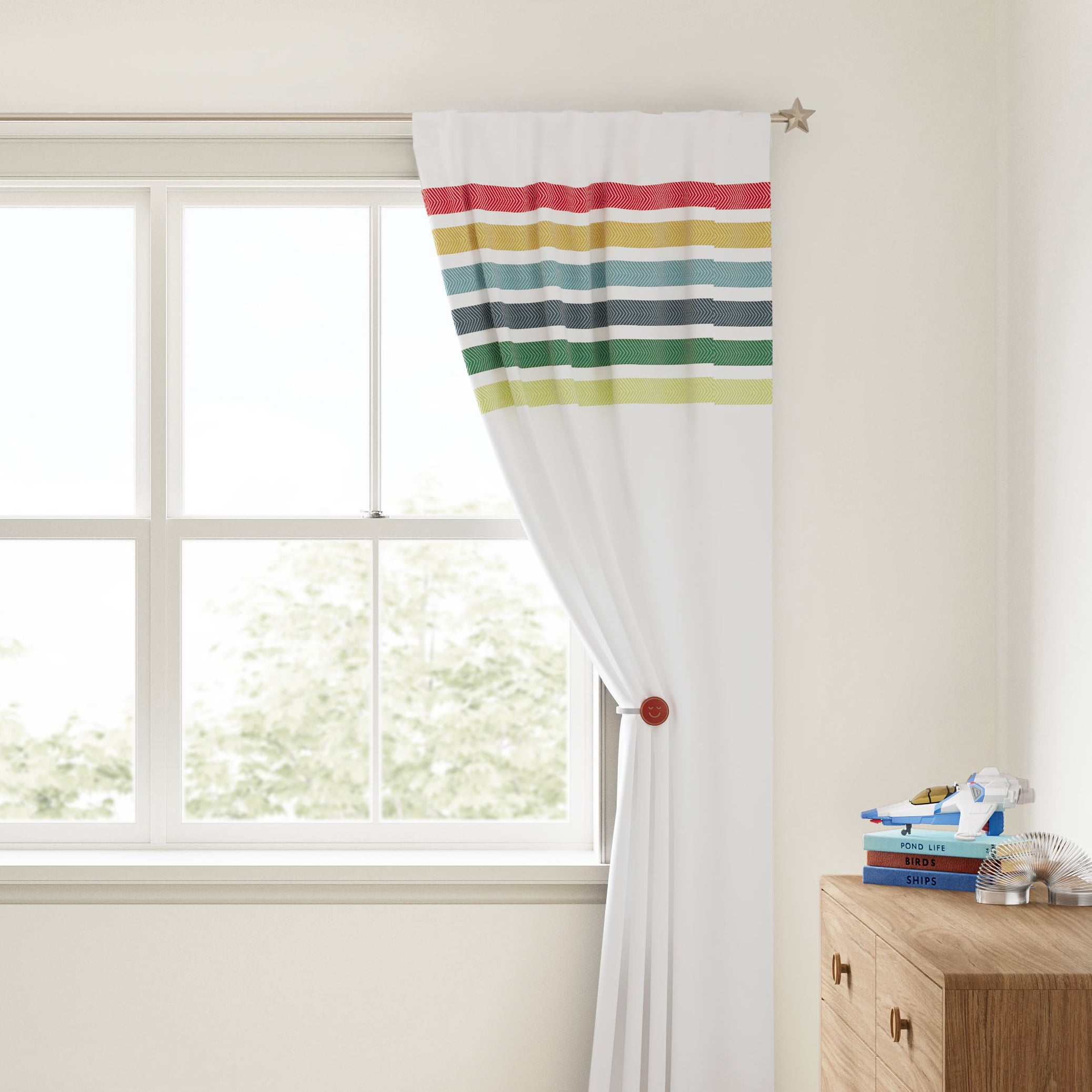 Mainstays Kids Lemon and Orange Smiley Face Curtain Holdbacks, 2 Count