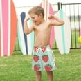 thumbnail image 4 of FORMRS Boys Swim Trunks Quick Dry Mesh Liner Boardshorts Sizes XS-XL, Red Strawberry, 4 of 7