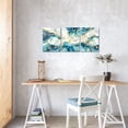 thumbnail image 5 of 3 Pieces Abstract Wall Art Modern Butterfly And Marble Vortex Picture Teal and Gold Painting for Bedroom Living Room Office Wall Decor Ready to Hang 12x16inchx3pcs (Teal), 5 of 10