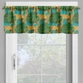thumbnail image 2 of Ambesonne Jaguar Valance Pack of 2, Animals and Monstera Leaves, 54"X12", Yellow Teal Green, 2 of 5