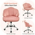 thumbnail image 6 of YYEAN Cute Velvet Desk Chair Shell-Shaped Back Vanity Chairs Modern Swivel Desk with Wheels Adjustable Height for Home Office Bedroom Pink, 6 of 10