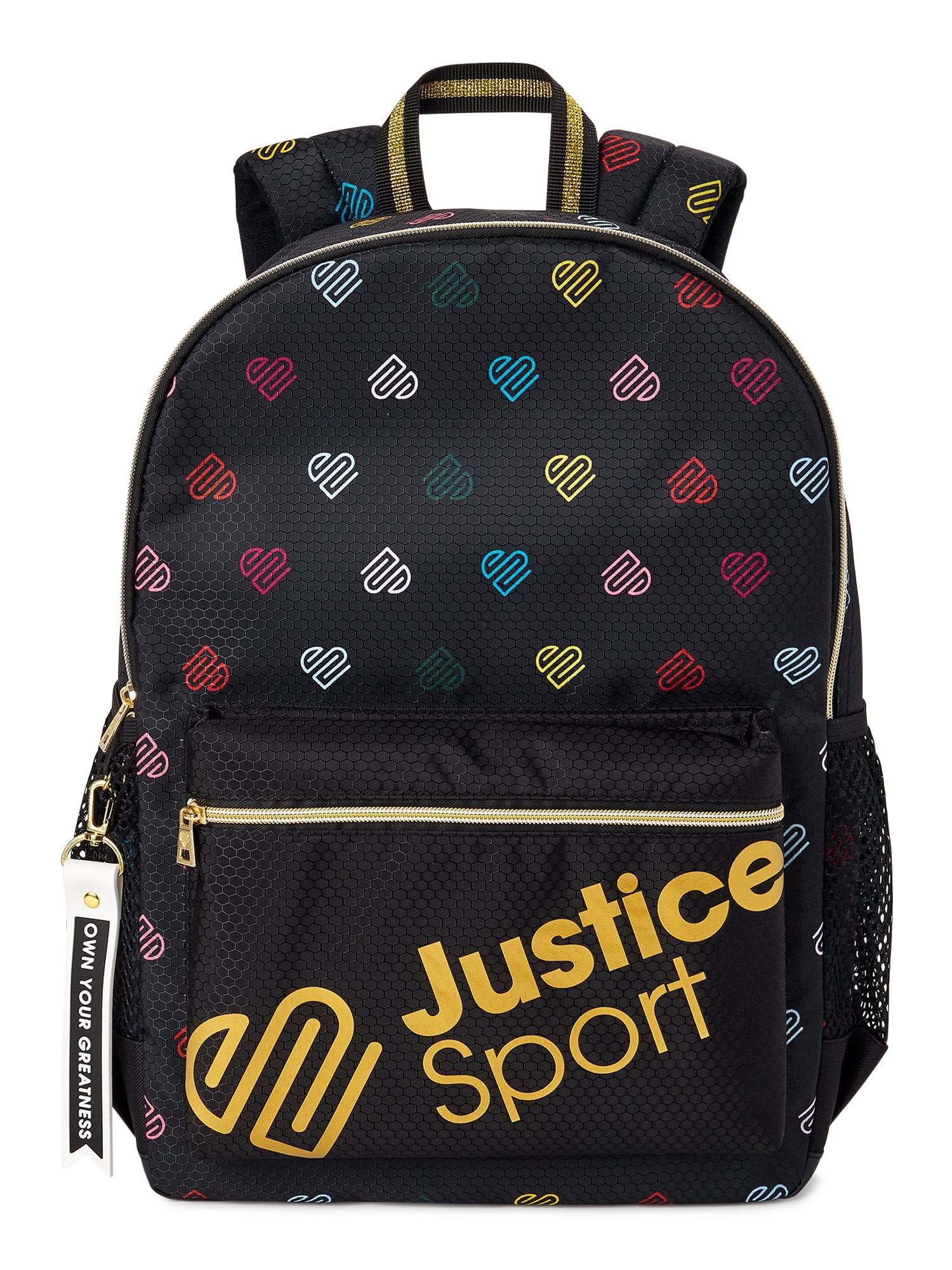 Justice J Sport Girls Hearts Backpack Multi-Color