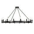 thumbnail image 5 of Elijah Matte Black 16-Light 47-Inch Round Wagon Wheel Chandelier, 5 of 5