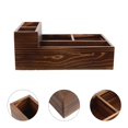 thumbnail image 3 of Wooden Storage Box: Wood Office Stationery Supplies Organizers Multi-Compartment Countertop Makeup Containers Bins For Home Living Room, 3 of 3