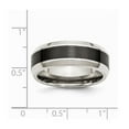 thumbnail image 2 of 8mm Stainless Steel Base With Polished Black Ceramic Center Beveled Band Ring - Size 10.5, 2 of 2