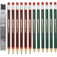 thumbnail image 1 of xianyou-12 PCS Crayon Mécanique avec Taille-Crayon Nouveauté Non Affûtant Crayon Automatique avec 12 Pcs Recharges de Plomb 2B 2.0 mm Classique Rouge Vert Poteau Plastique Simulation Bois pour École Écriture, 1 of 4
