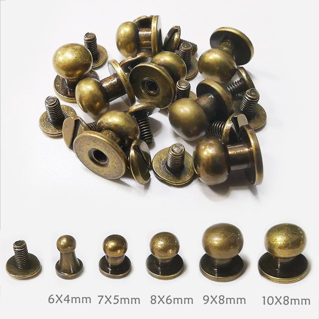 Remaches de bricolaje Cabeza de monje Tachuelas de cabeza redonda Accesorios para equipaje y zapatos 4 colores