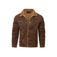 thumbnail image 5 of Warm Fleece Bomber Jacket, Men's Casual Lapel Button Up Jacket Coat For Fall Winter, 5 of 5