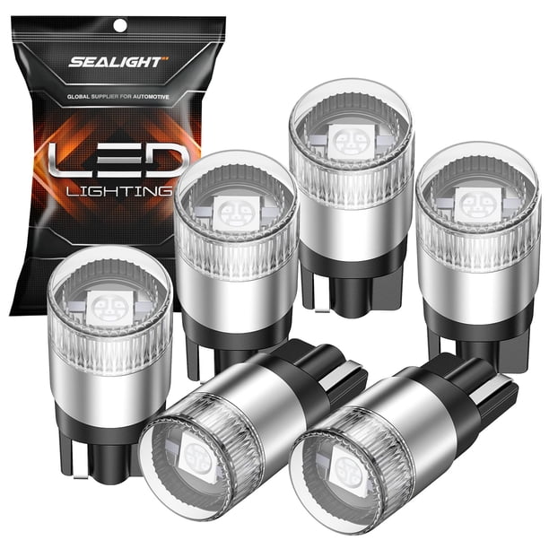 Bombilla LED SEALIGHT 194 Azul 6000K T10 W5W 12V Paquete de 6
