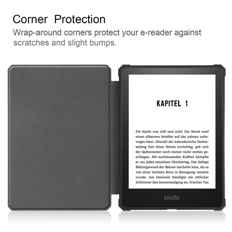 Dteck Case for Kindle Paperwhite (11th Generation-2021) 6.8 inch  ,Shockproof Smart PU Leather Folio Hybrid Soft Rubber Lightweight Protector  Cover for  Kindle Paperwhite 2021,Black 