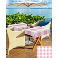 thumbnail image 5 of Outdoor Rectangle Tablecloth with Umbrella Hole and Zipper, Pink White Waterproof Table Cover, Buffalo Plaid Pastoral Check Geometric Washable Patio Tablecloths for Party Picnic, 60"x84", 5 of 6