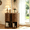 B-Brown-2PCS, variant on Fluted Narrow Nightstand with 2 Drawers,Slim Wooden Bedside Table for Bedroom,Walnut