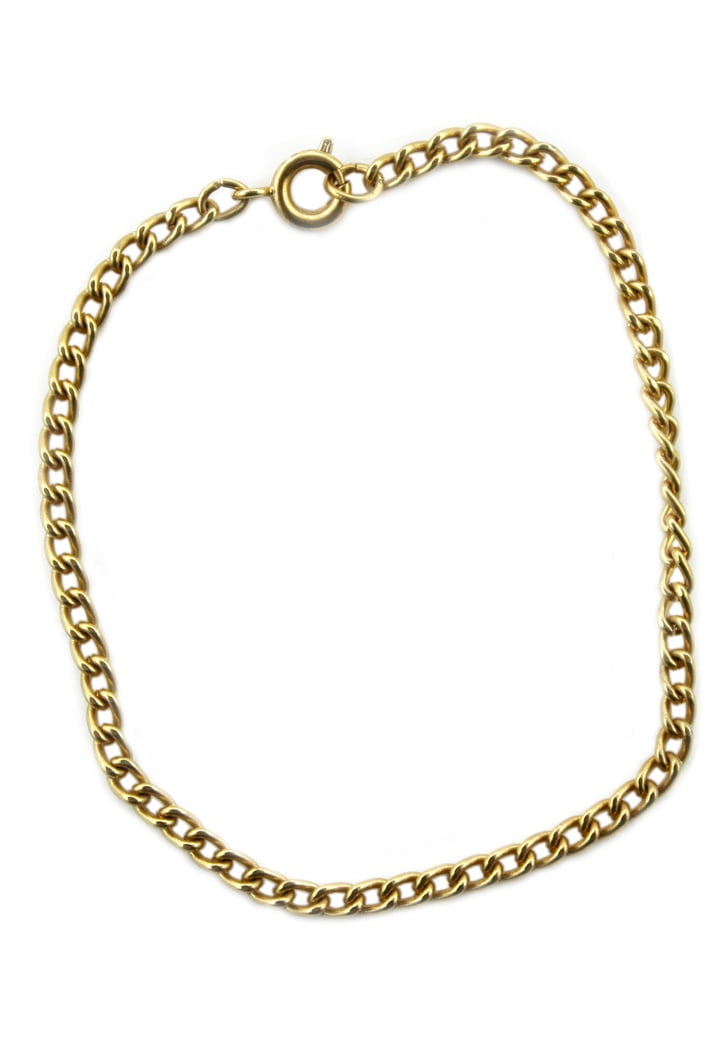 Curb Chain Bracelet Classic Gold Tone Bracelet (17.5 cm)