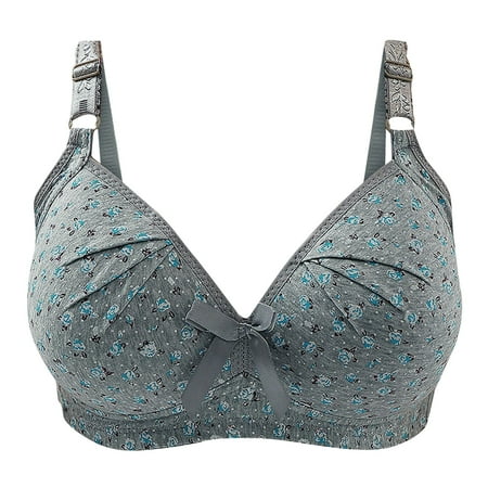 

YDKZYMD Womens Comfort Bras Plus Size Full Coverage Floral Bow Padded Bra