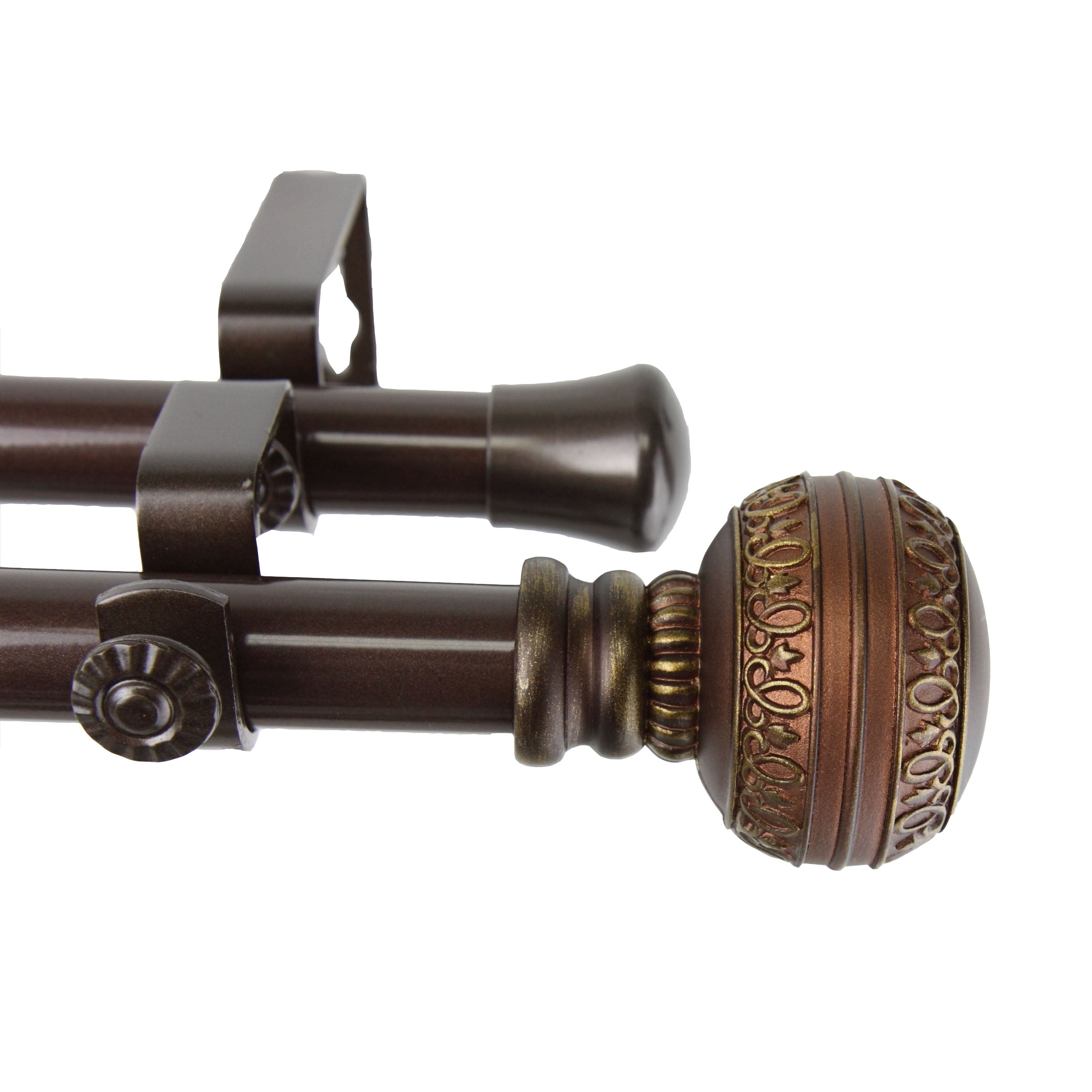Galileo Double 13/16 inch dia. Curtain Rod 28-48" - Cocoa