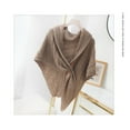 thumbnail image 3 of Qarigey Mantón de mujer primavera otoño abrigos cálidos Color sólido señora hombro bufanda Poncho decoración Triangular ropa de abrigo cómoda Accesorios de disfraces Gris Qarigey AP013142-04, 3 of 6