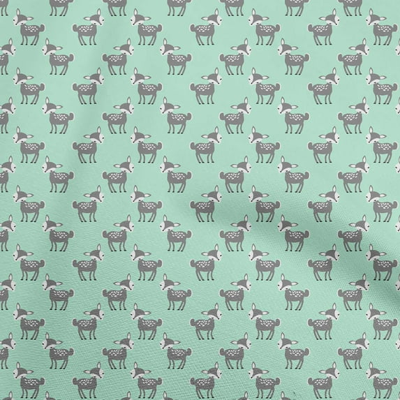 oneOone Viscose Chiffon Light Mint Green Fabric Animal Fabric For Sewing Printed Craft Fabric By The Yard 42 Inch Wide