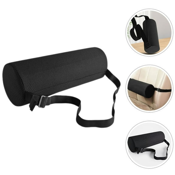 UPGRATOR 1Pack Lumbar Roll Pillow For Office Work And Driving With Black Color In 11Inch Size