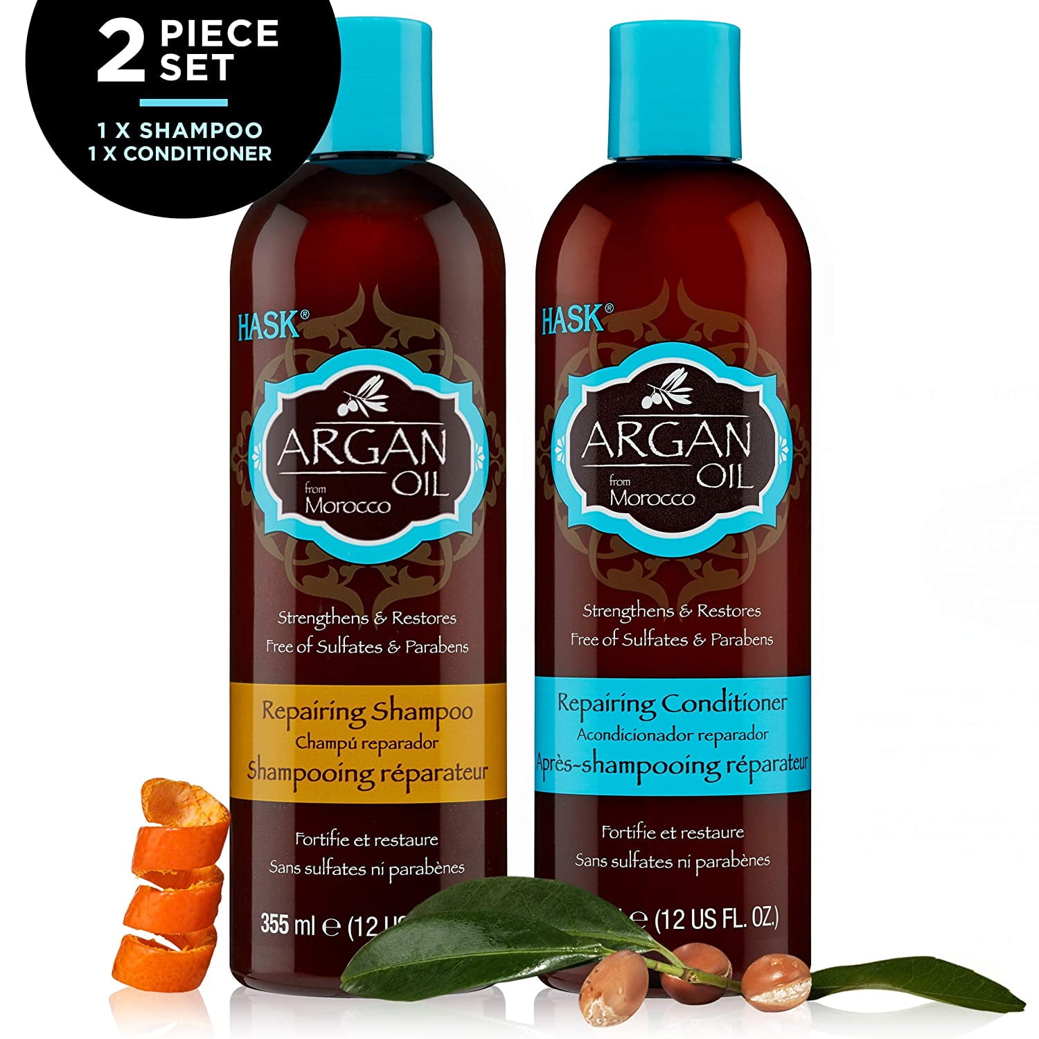 HASK ARGAN OIL Shampoo and Conditioner Set Repairing for