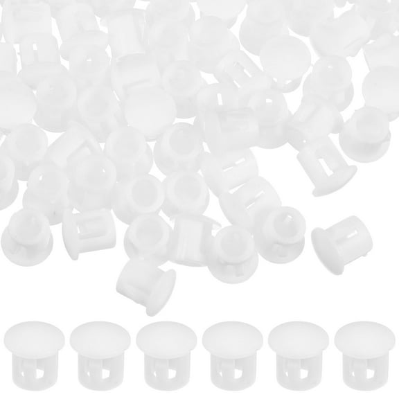 100pcs Screw Hole Plugs Plastic Covers for Furniture Cabinet White Assortment