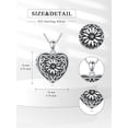 thumbnail image 3 of CACA LADY Locket Necklace 925 Sterling Silver Sunflower Heart Shaped Locket Necklace That Holds 2 Pictures, You Are My Sunshine, 3 of 6