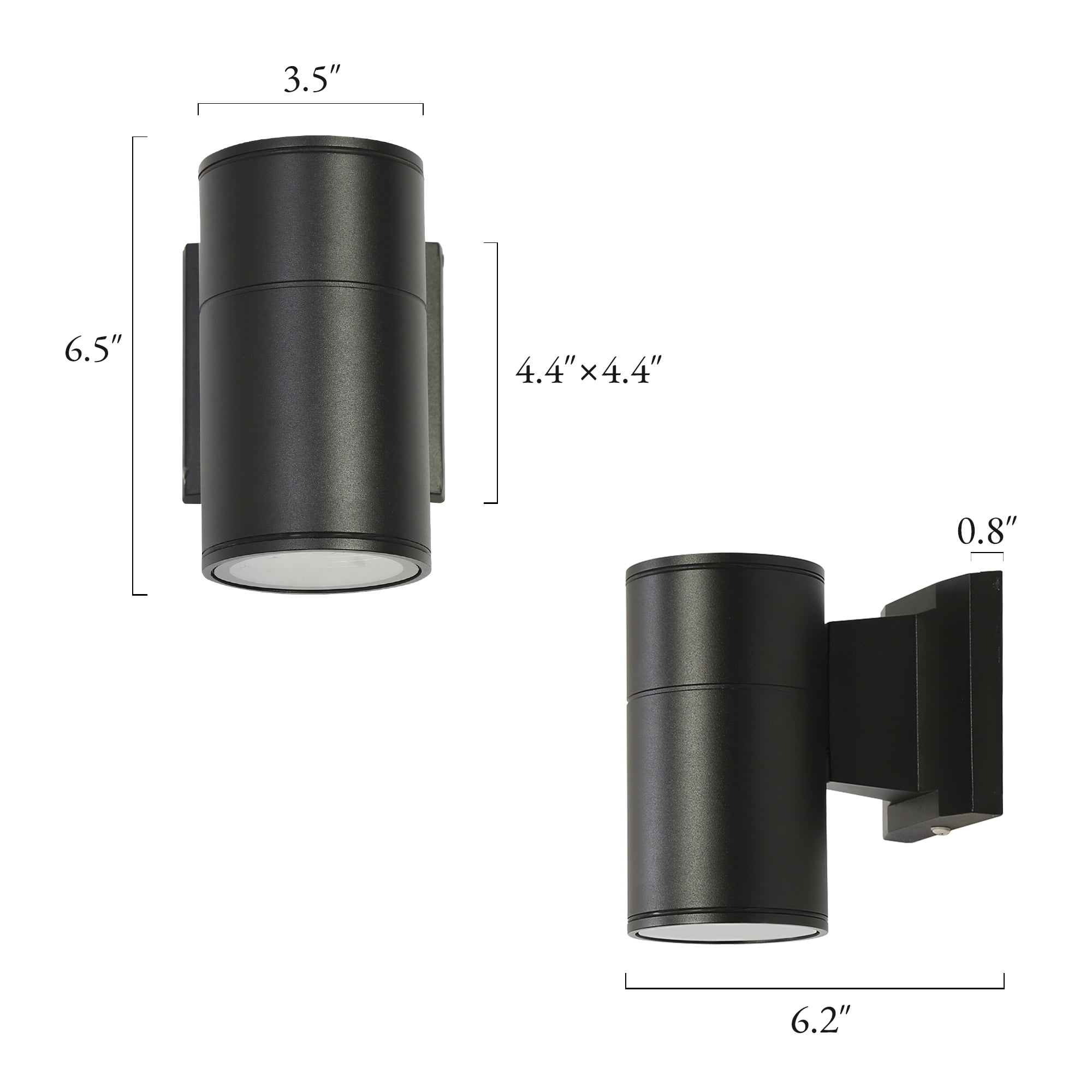 LED 6.5''H LED Outdoor Wall Light, Brushed Black Finish, for Indoor and Outdoor
