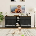 thumbnail image 5 of Shininglove 82" Double Dog Crate Furniture, Heavy Duty Wooden Kennel with 4 Drawers for Large/Medium Dogs, 5 of 7