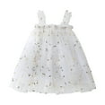 thumbnail image 2 of Baby Girls Casual Dresses Summer Floral Embroider Strappy Sleeveless Dance Party Mesh Tulle Princess Holiday Wear, 2 of 4