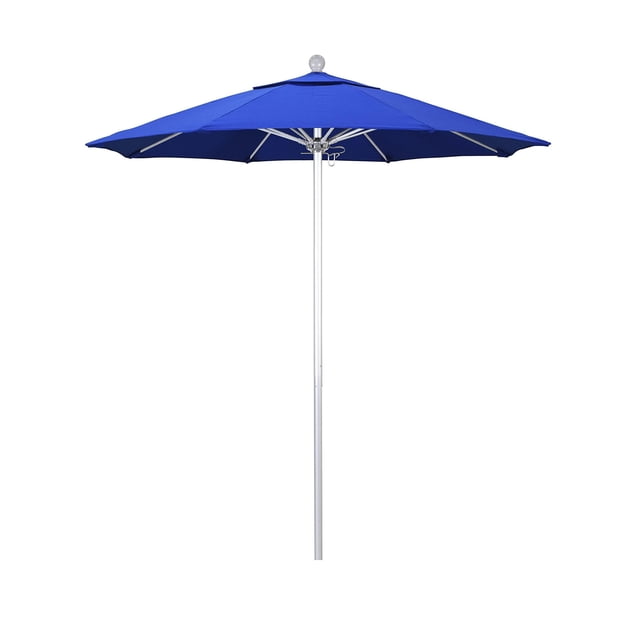 California Umbrella Venture Parasol de Marché Argenté de 7,5 Pieds Bleu