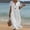 White, variant on Wovilon Women's V-Neck Short Sleeve Shift Dress with Button Details, Cotton Linen Blend Loose Fit Casual Summer Midi Dress for Vacation and Daily Wear