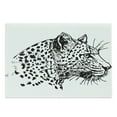 thumbnail image 1 of Sketchy Cutting Board, Hand Drawn Jaguar Profile Wildlife Jungle Animal Safari Theme Art, Decorative Tempered Glass Cutting and Serving Board, Large Size, Black White, by Ambesonne, 1 of 1