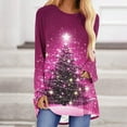 thumbnail image 2 of Winter Saving Talove Long Sleeve Shirts for Women Graphic Printed Sweatshirt Fall Fashion Must Haves Fall Winter Fashion Loose Lounge Top Womens Tops Fall Colors Christmas Shirts, 2 of 5