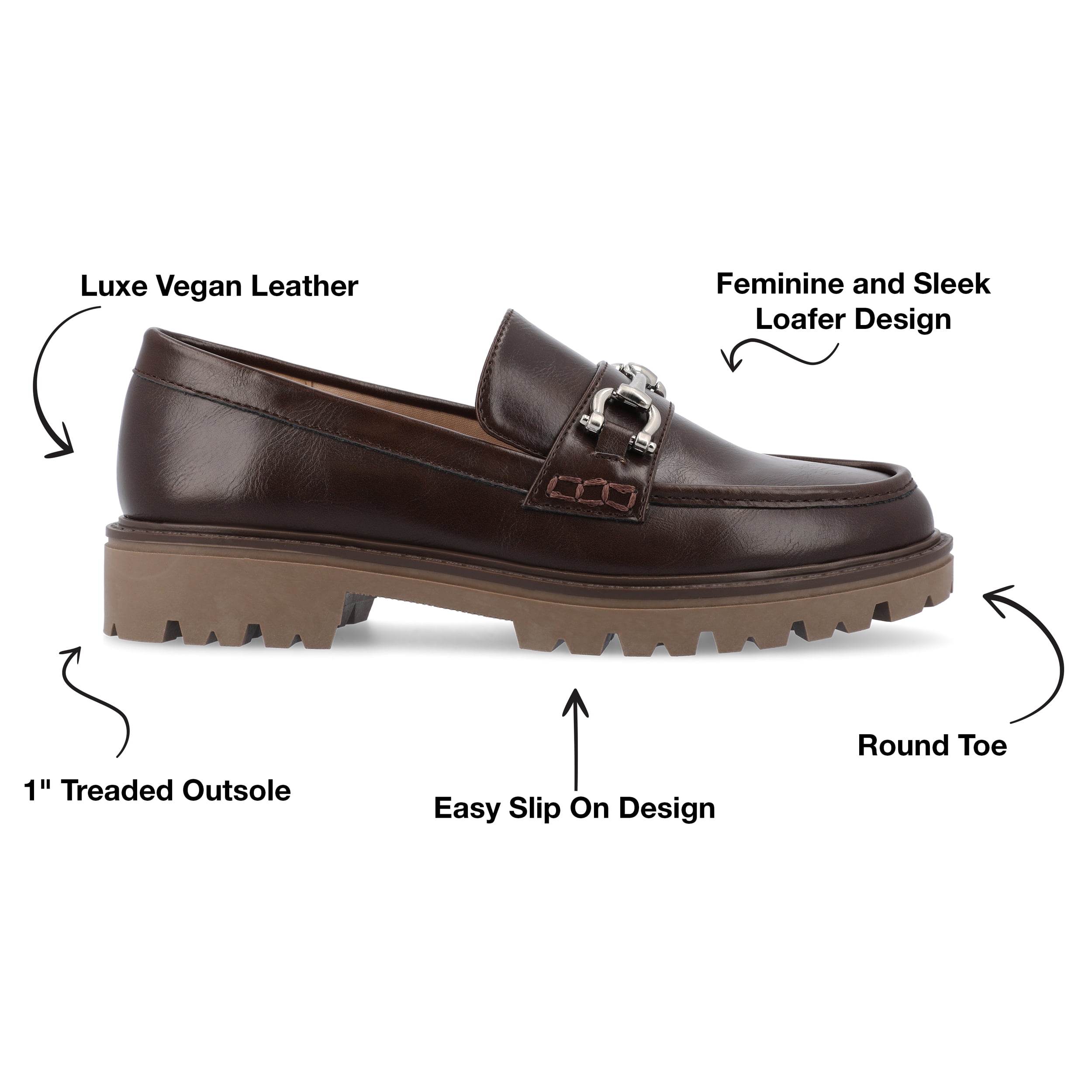 Journee Collection WomensTru Comfort Foam Jessamey Treaded Outsole Loafer Flats