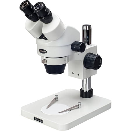 AmScope SM-1BSZ Professional Binocular Stereo Zoom Microscope  WH10x Eyepieces  3.5x-90x Magnification  0.7X-4.5X Zoom Objective  Ambient Lighting  Pillar Stand  Includes 0.5x and 2.0x Barlow Lenses price history on PriceWatchPro
