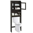 thumbnail image 2 of Legahome Bathroom Cabinets Over The Toilet, Home Over The Toilet Storage with Inner Adjustable Shelf and Open Storage Shelf, Modern Over Toilet Cabinet Bathroom Organizer Cabinet Space Saver, Espresso, 2 of 8