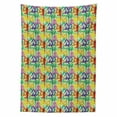 thumbnail image 2 of Yoga Tablecloth, Colorful Pattern with Various Poses from Eastern Movement Art, Rectangle Satin Table Cover Accent for Dining Room and Kitchen, 52" X 70", Multicolor, by Ambesonne, 2 of 2