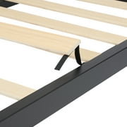 Mainstays King 14 Metal Platform Bed Frame with Wood Slats, Storage Space Under Frame, No Box Spring Required, Black/Wood