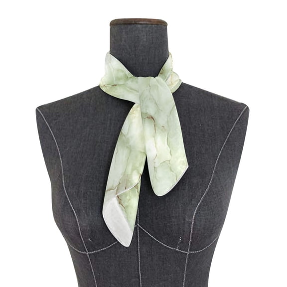 Square Scarf 24x24 Inch Pale Green Stone Design Silky Satin Sun Protection Neck Scarf for Women Multi-Purpose Head Wrap Bandana for Hair Bag Decoration